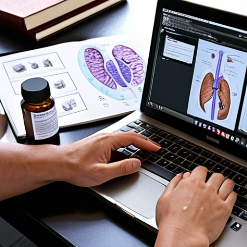 **

> A focused EMT exam candidate studying intensely with textbooks, medical diagrams, and past papers scattered around.  A laptop displays a YouTube medical lecture.  Visible are also a human anatomy model and aromatherapy diffuser with lavender oil. The scene should convey diligent preparation and a multi-faceted learning approach.

**