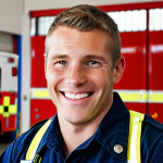 **

A paramedic in a fire station setting, smiling confidently. Focus on the stability and secure feeling associated with public service. Perhaps include a subtle background detail suggesting a long career path.

**