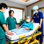 **

An ambulance team consisting of paramedics and doctors providing medical assistance to a senior citizen in a modern Japanese home, fully clothed, appropriate attire, safe for work, perfect anatomy, natural proportions, professional setting, family-friendly, depicting advanced medical equipment and technology, emphasis on compassionate care, well-formed hands, proper finger count, natural body proportions.

**