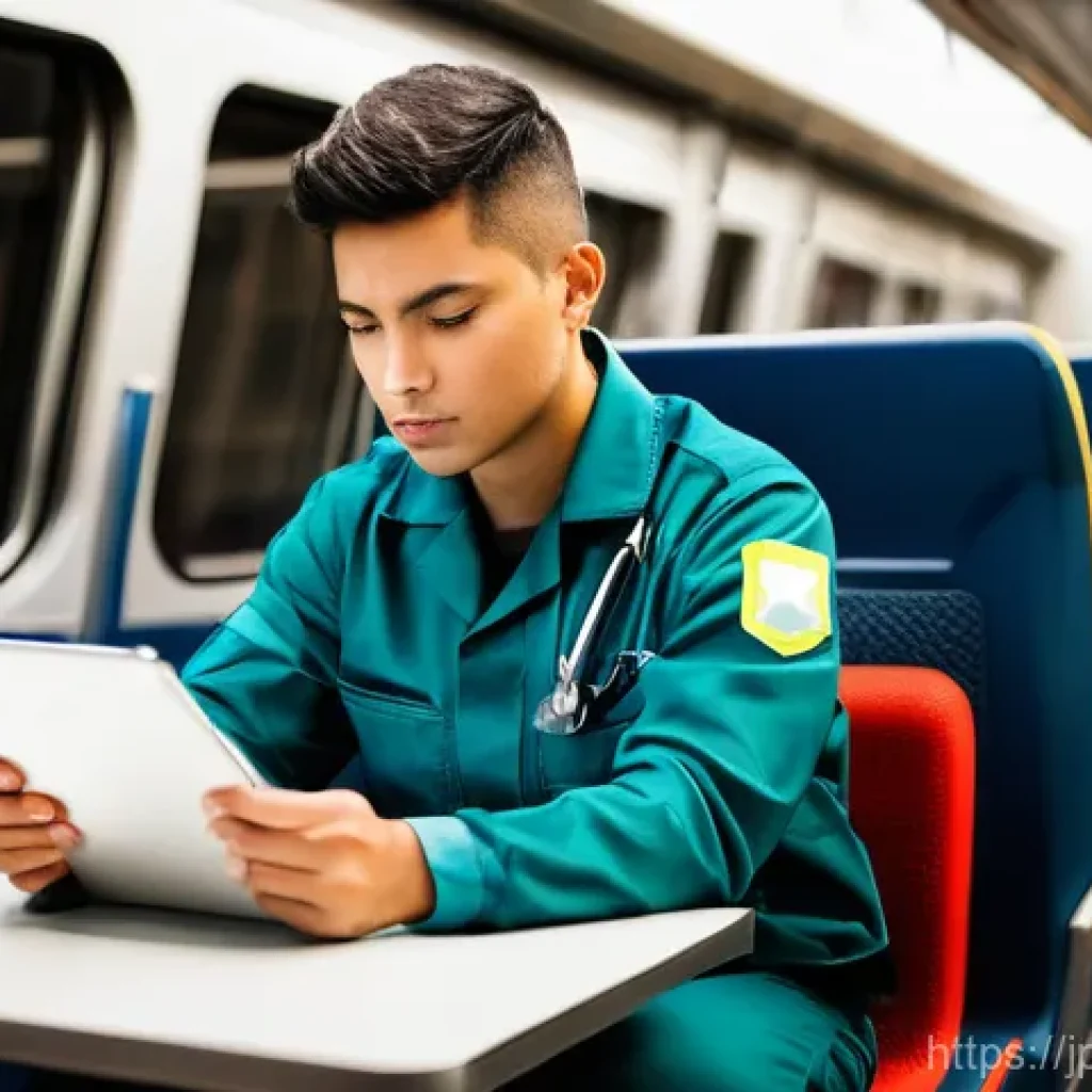 응급구조사 보수교육 - **Prompt:** A focused, diverse paramedic (male or female, wearing a clean, professional uniform with...