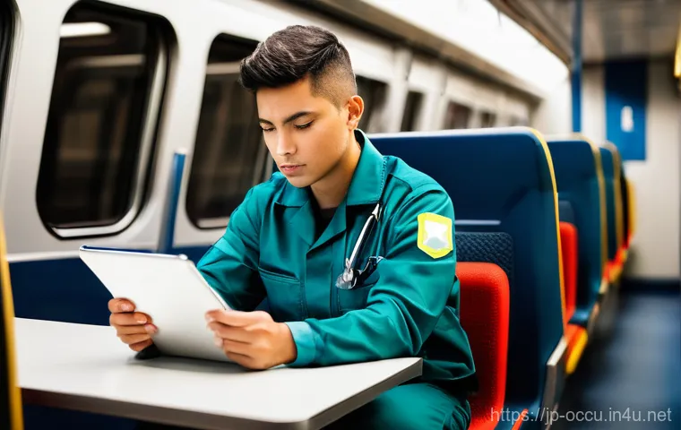 응급구조사 보수교육 - **Prompt:** A focused, diverse paramedic (male or female, wearing a clean, professional uniform with...