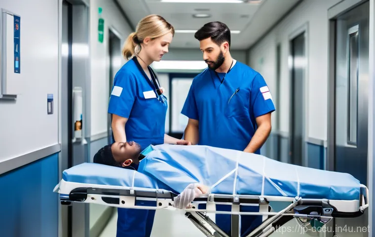 응급구조사와 물리적 피로 관리 - Image Prompt 1: Advanced Teamwork and Technology in Emergency Response** 응급구조사와 물리적 피로 관리 - Image Prompt 1: Advanced Teamwork and Technology in Emergency Response**