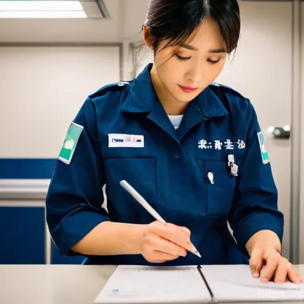 응급구조사 업무일지 작성법 - **Prompt: The Dedicated Paramedic's Legacy**
A highly detailed, cinematic shot of a female Japan...