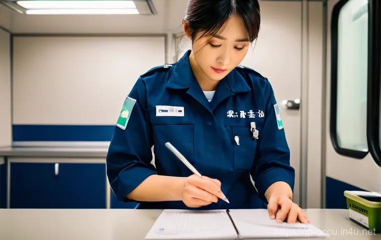 응급구조사 업무일지 작성법 - **Prompt: The Dedicated Paramedic's Legacy**
    A highly detailed, cinematic shot of a female Japan...