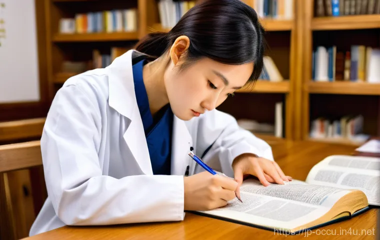 응급구조사 지원서 작성법 - **Prompt:** A focused and determined young Japanese woman in her early twenties, dressed in comforta...