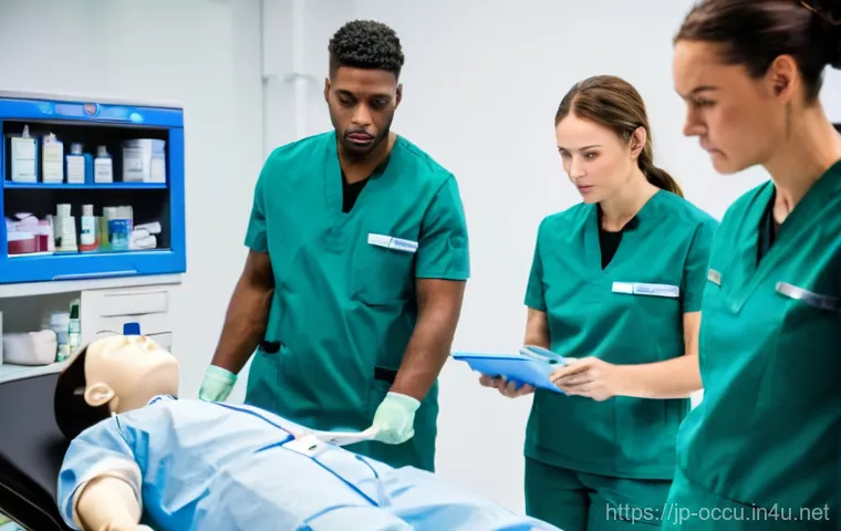 응급구조사와 의료 분쟁 예방 - **Prompt:** A team of diverse emergency responders in full, crisp uniforms collaborating efficiently... 응급구조사와 의료 분쟁 예방 - **Prompt:** A team of diverse emergency responders in full, crisp uniforms collaborating efficiently...