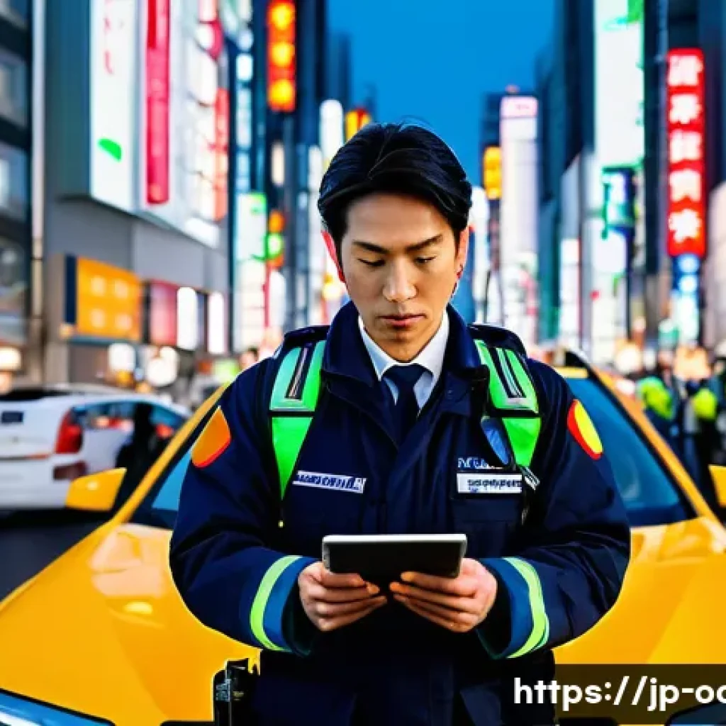 응급구조사 근무 지역별 특징 - A dynamic urban emergency scene featuring a Japanese paramedic in full uniform and protective gear, ...