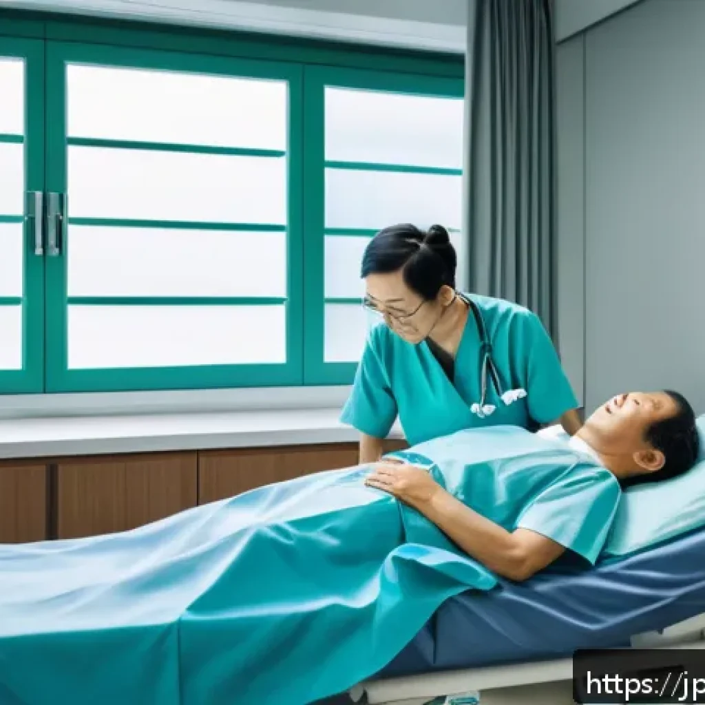 응급구조사와 호흡기 응급처치 - A detailed and realistic hospital emergency scene showing a middle-aged Japanese man sitting upright...
